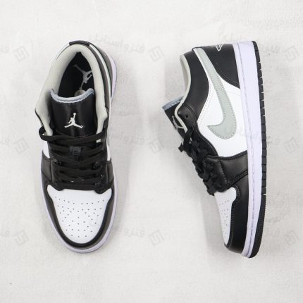 نایک ایر جردن وان لو بلک وایت گری nike air jordan 1 low Black White Grey