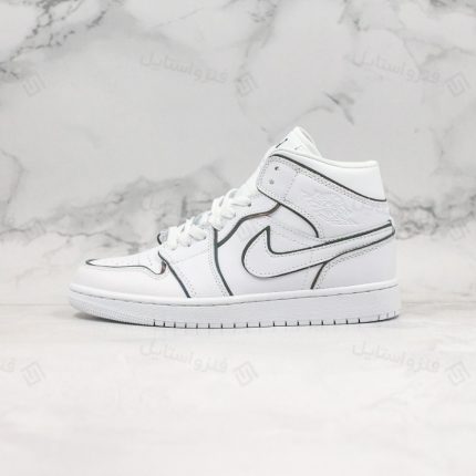 نایک ایر جردن وان مید ایرسنت رفلکتیو Nike Air Jordan 1 mid iredescent reflective white