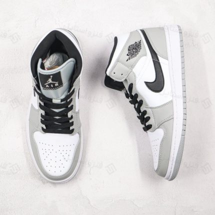 نایک ایر جردن وان مید لایت اسموک گری Nike Air Jordan 1 mid Light Smoke Grey