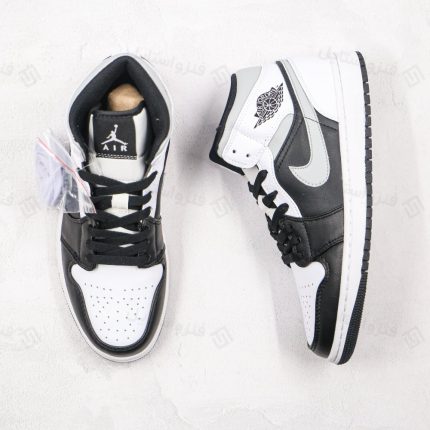 نایک ایر جردن وان مید وایت شدو Nike Air Jordan 1 mid white Shadow